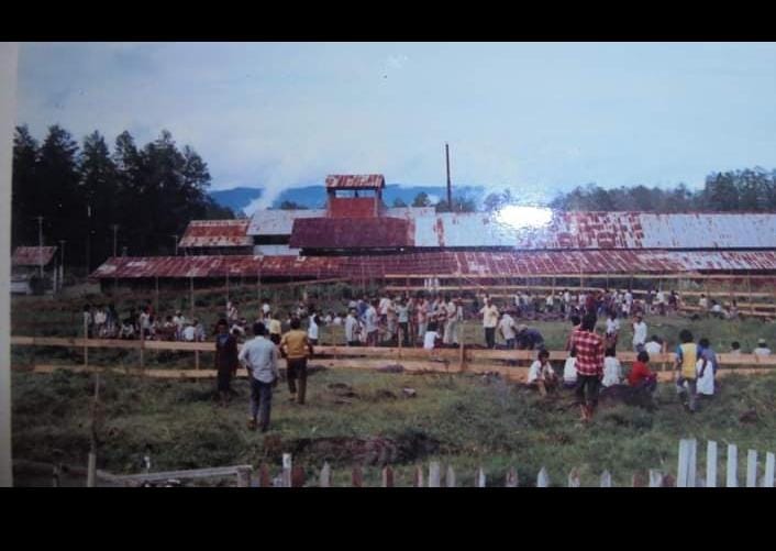 Pembangunan Masjid Nurul Iman Lampahan pada tahun 1984